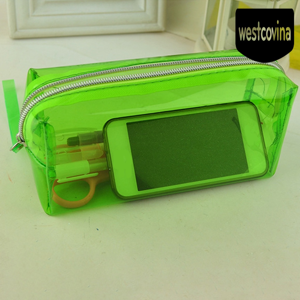 Phương Tây✎Túi Đựng Bút Bằng Nhựa PVC Trong Suốt Cỡ Lớn Tiện Dụng