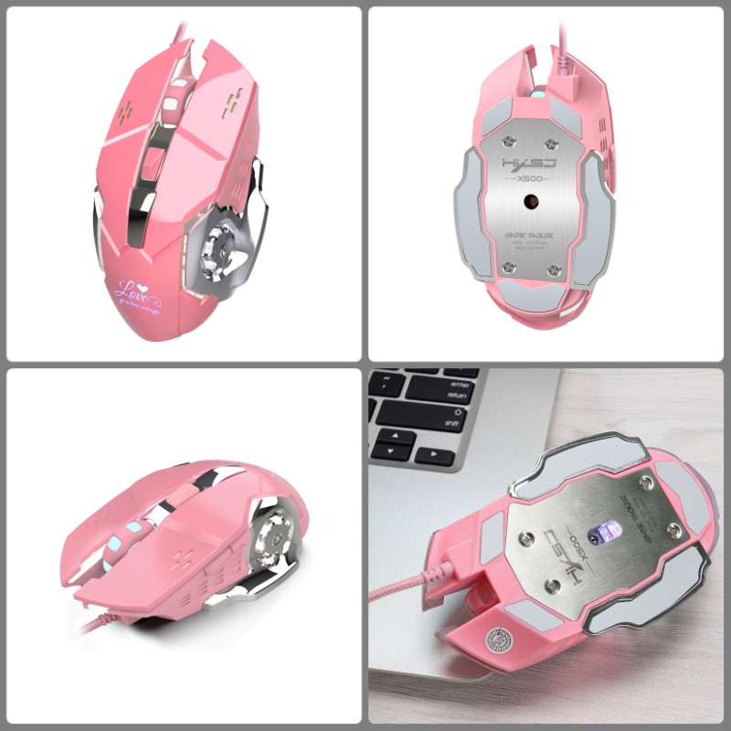 Chuột LED 3200 DPI Gaming Mouse X500 Pink