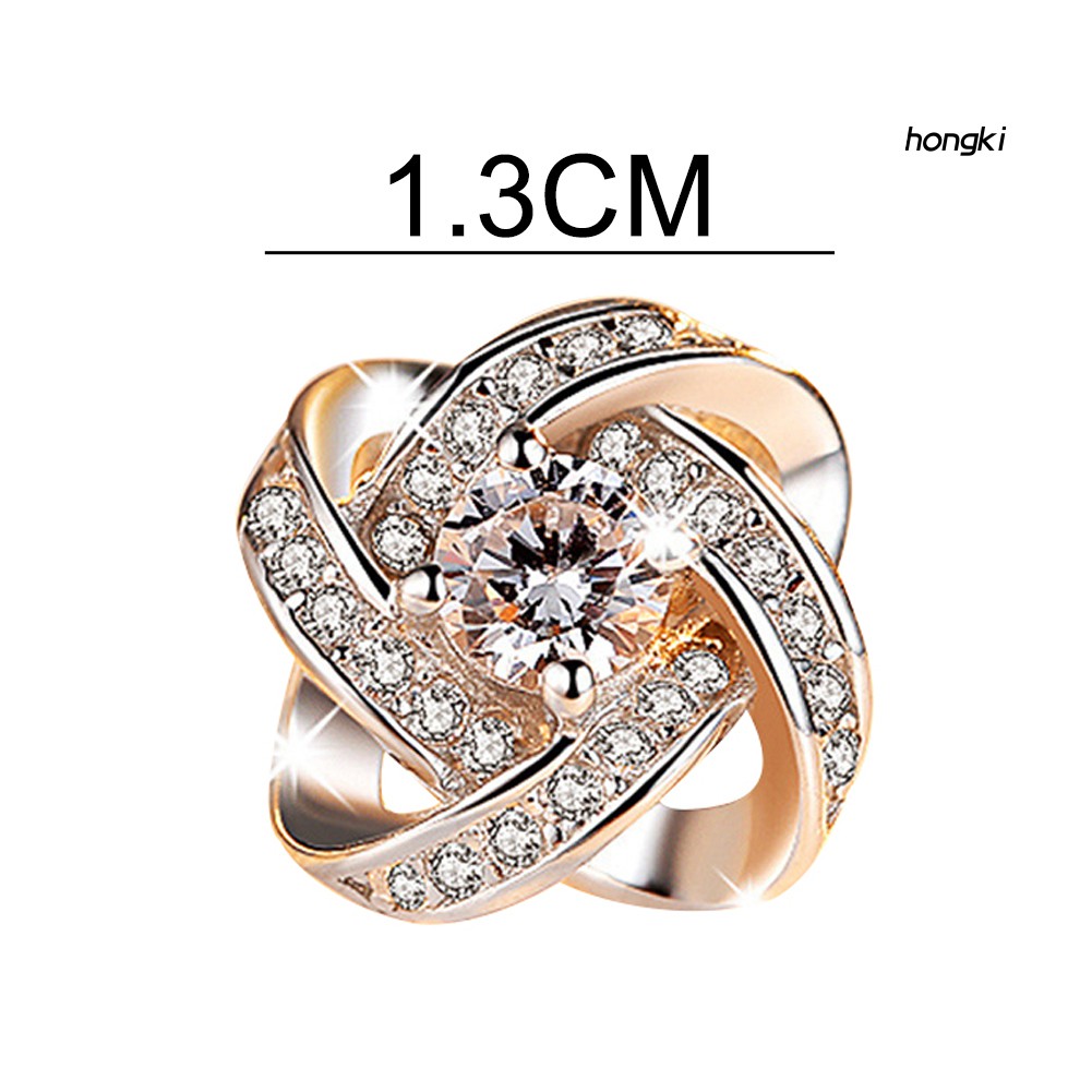 Đôi khuyên tai hình hoa đính kim cương giả thời trang cho nữ