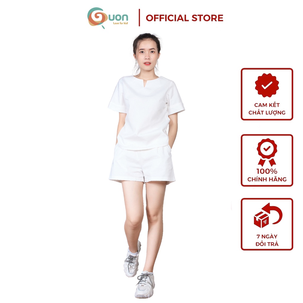 Set bộ áo Mộc Chi 2 màu vải cotton thoáng mát - GUON