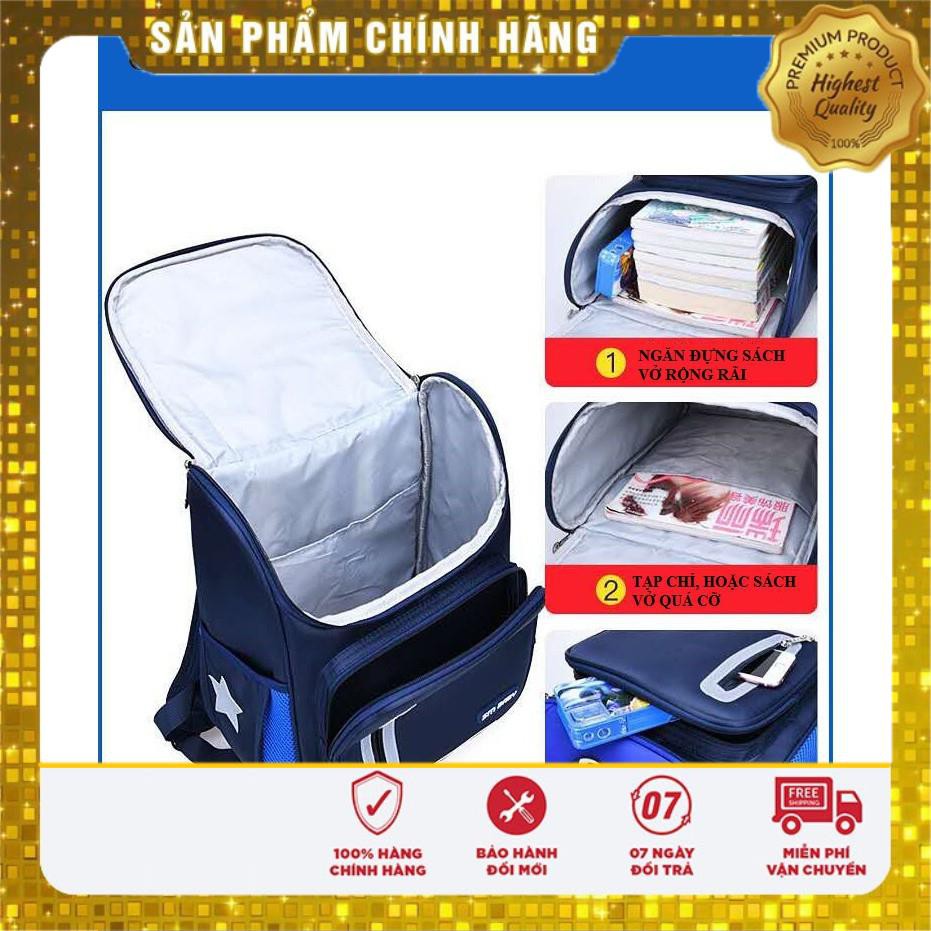 [Giảm Giá]  Cặp balo học sinh dáng hộp SM BABY siêu nhẹ ,phản quang ,chống mưa cho bé