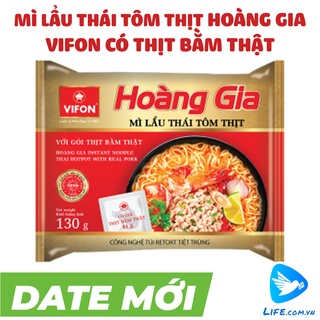 Thùng mì lẩu thái tôm thịt Hoàng Gia có thịt bằm thật VIFON 18 gói - 120 gram/gói