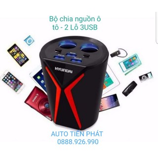 Cốc Sạc Ô tô  - 2 ổ sạc 3 usb (+ Quà tặng)