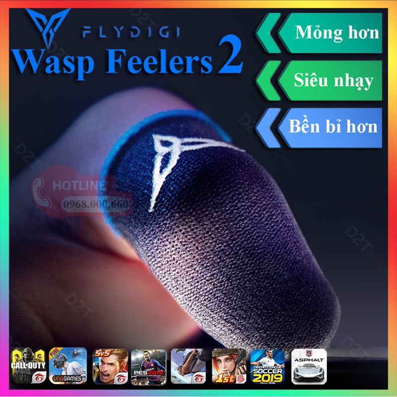 Flydigi Wasp Feelers 2 | Găng tay chơi game PUBG, Liên quân, chống mồ hôi, cực nhạy - Hàng nhập khẩu