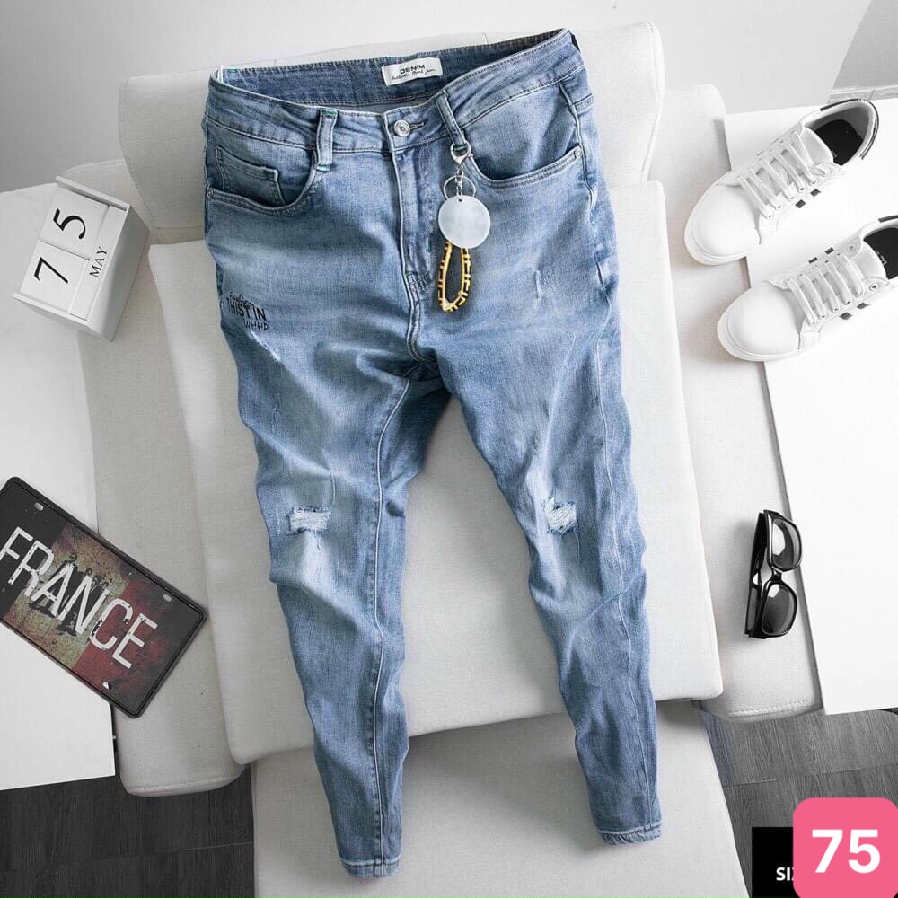 Quần jean nam đen rách gối chất bò Cao Cấp THD50 có nhiều mẫu đẹp | BigBuy360 - bigbuy360.vn