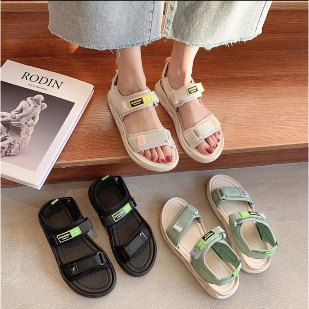 FREESHIP GIÀY SANDAL HỌC SINH FIN HAI QUAI DÁN ÊM CHÂN SIÊU XINH
