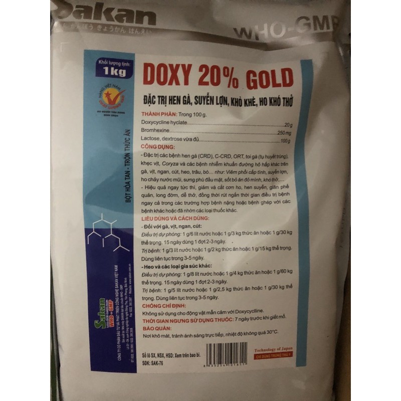 Doxy 20 gold 100g thú y sakan
