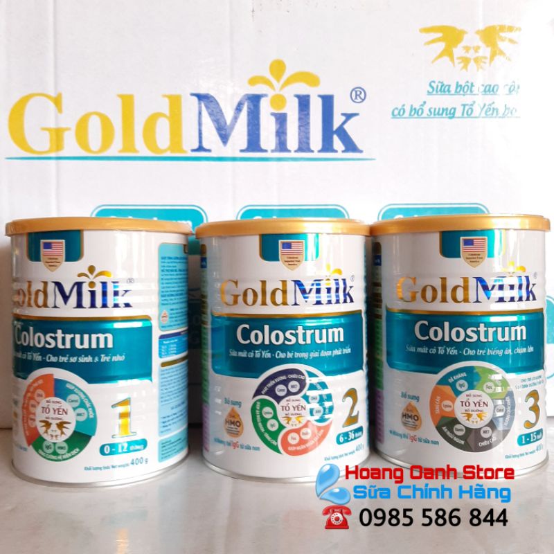 Sữa phát triển chiều cao - Cân nặng Colotrum Goldmilk 900g 400g - Sữa Non
