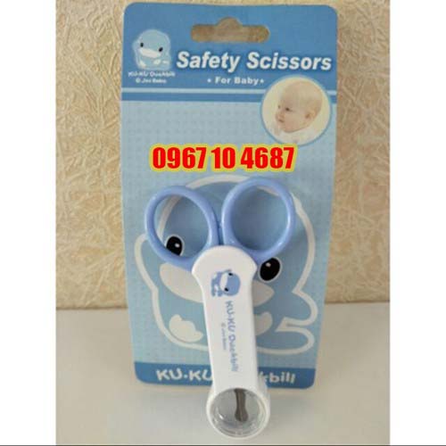 Dụng cụ kéo cắt móng tay cho bé có kính lúp bằng nhựa và hợp kim cao cấp kuku ku3018a