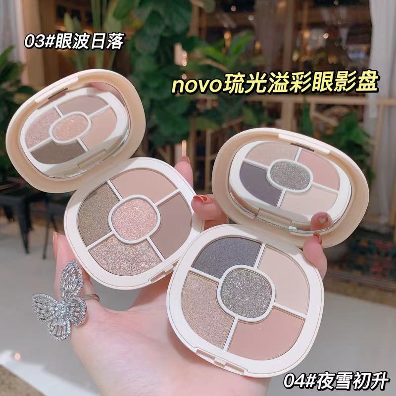 Bảng Phấn Mắt Novo 5 Màu Tông Đất / Lấp Lánh Chống Thấm Nước NO.5675
