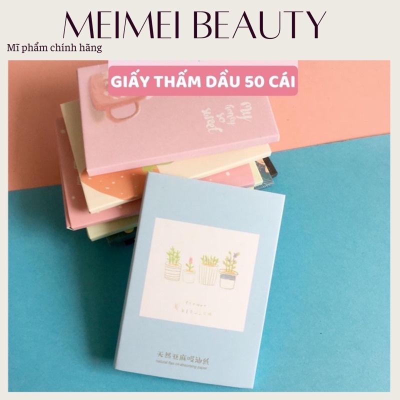 Giấy thấm dầu thấm mồ hôi Hộp 50 Miếng Nội Địa Trung kiểm soát dầu thừa hút dầu trên da hiệu quả DC08