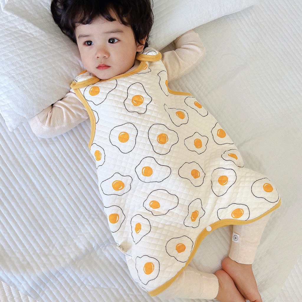 Túi Ngủ Một Mảnh Giữ Ấm Bụng Chống Đá Hợp Mùa Thu Đông Cho Bé