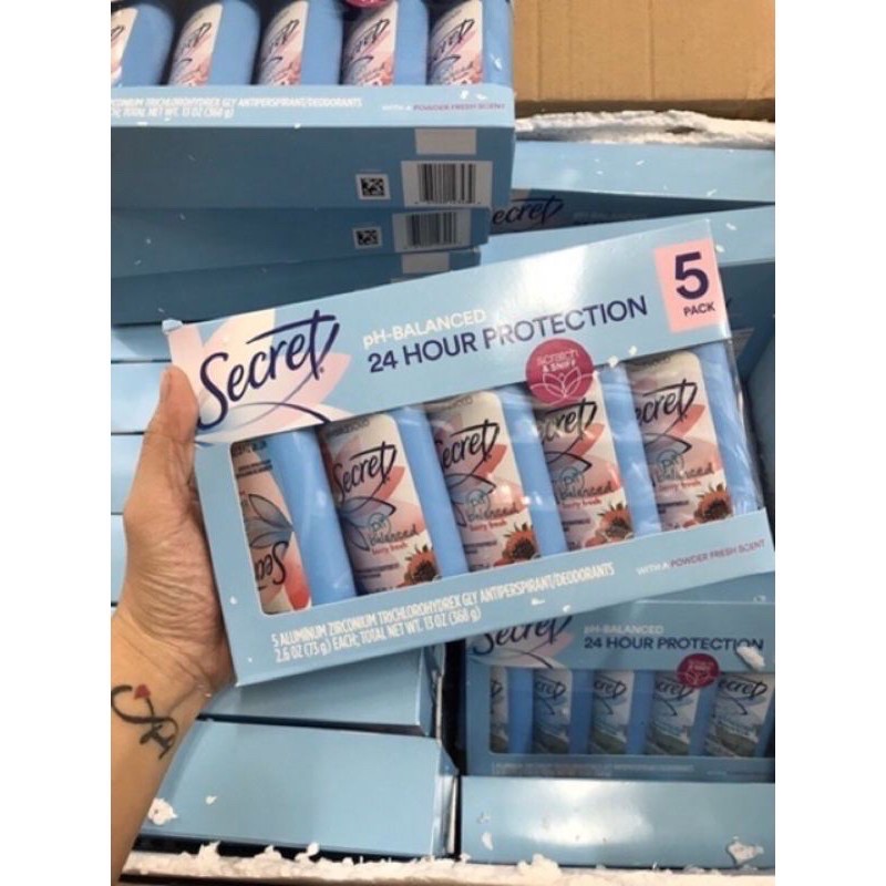 LĂN KHỬ MÙI DẠNG SÁP DÀNH CHO NỮ SECRET PH BALANCED FRESH 24H Mỹ 73g