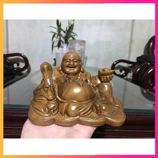 Tượng Phật Di Lặc Để Trên OTO Và Bàn Làm Việc Bằng Gỗ - TẶNG VÒNG ĐEO TAY