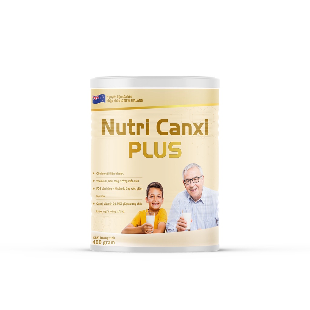 Sữa NUTRI CANXI PLUS chống loãng xương giúp xương chắc khỏe, chống lão hóa xương hộp 400gram