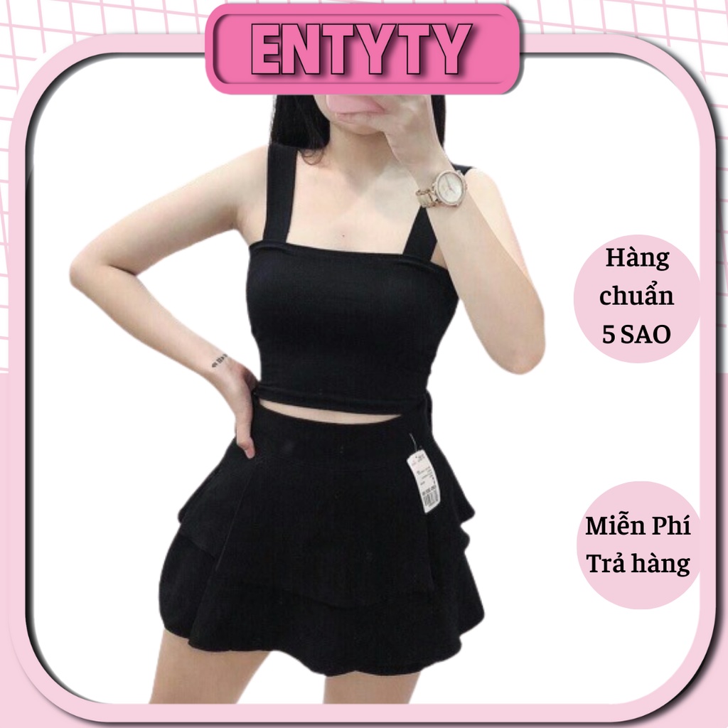 ÁO HAI DÂY CROPTOP BẢN TO, THUN CO GIÃN TỐT giá tận xưởng