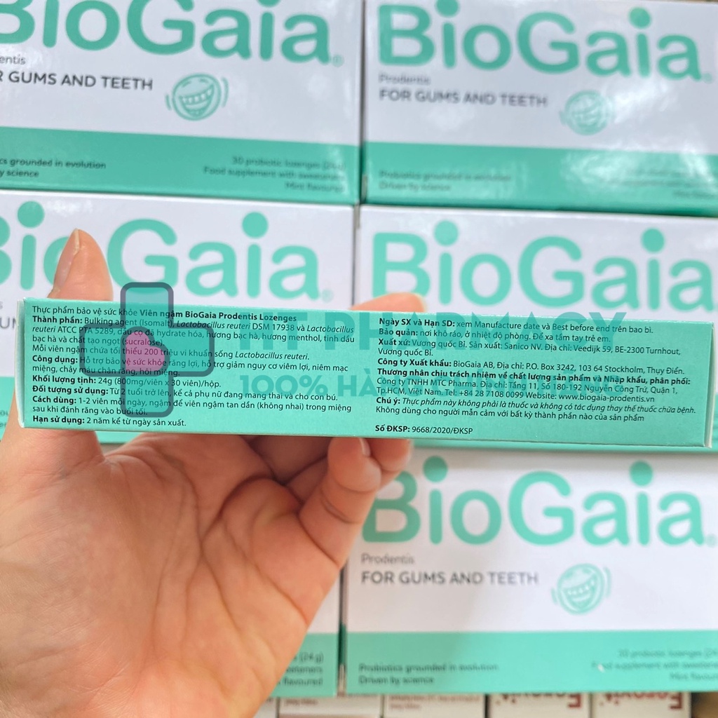 Viên ngậm men vi sinh nha khoa BioGaia ProDentis - Cân bằng khoang miệng, loại bỏ vi khuẩn, mảng bám