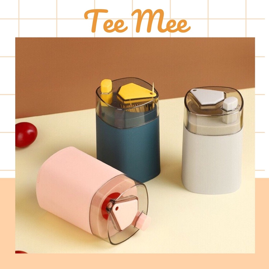 Hộp đựng tăm tự động, hũ tăm nhấn nút lấy tăm thông minh tiện lợi