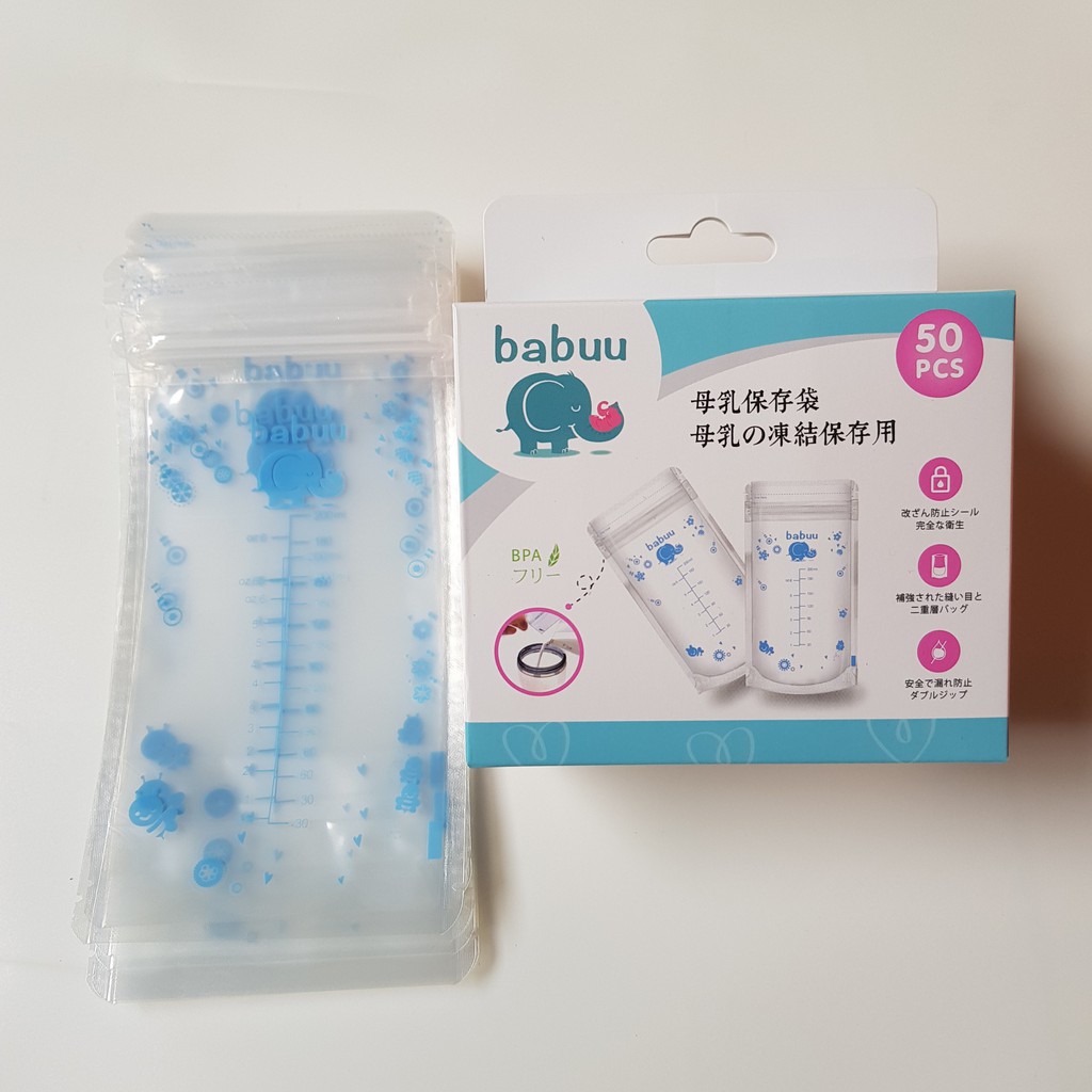 Hộp 50 Túi Trữ Sữa Hãng BaBuu Loại 250ml Cho Mẹ Và Bé Yêu _ PK64