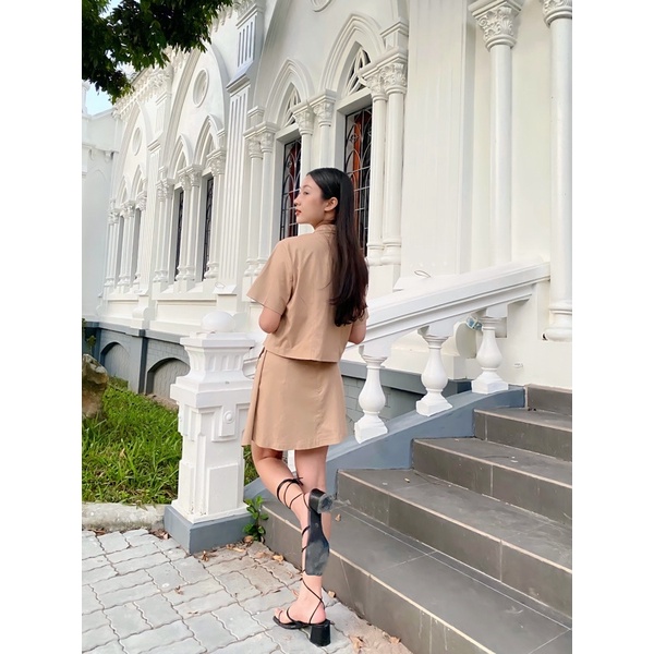 Caleelilou - Set vest Linen nâu Lucille