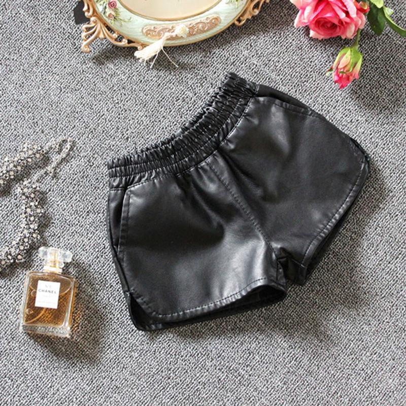 Quần Short Da Pu Thời Trang Dành Cho Bé Gái 3-15 Tuổi