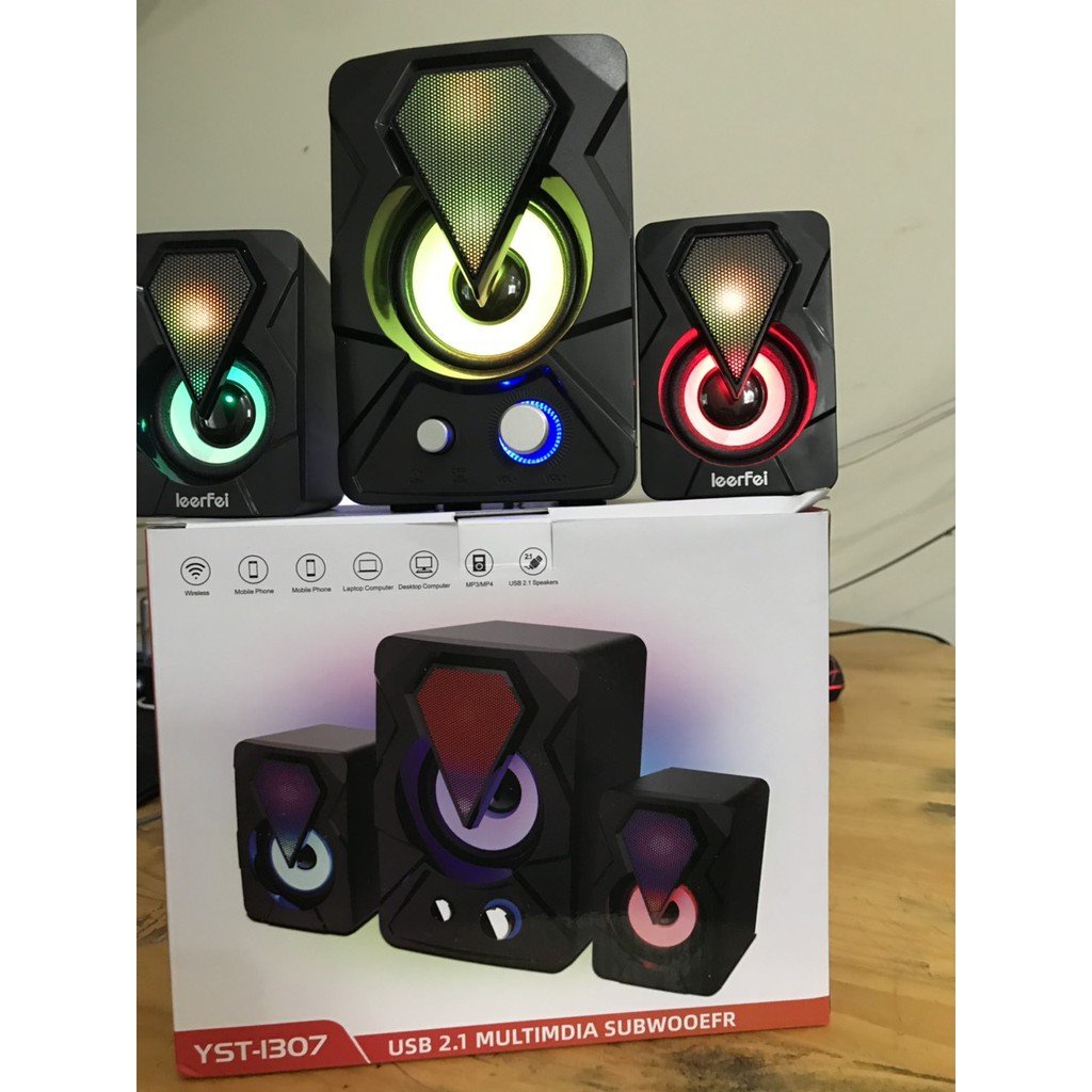 Loa vi tính có led đổi màu cắm nguồn USB LeerFei YST-1307 Bluetooth