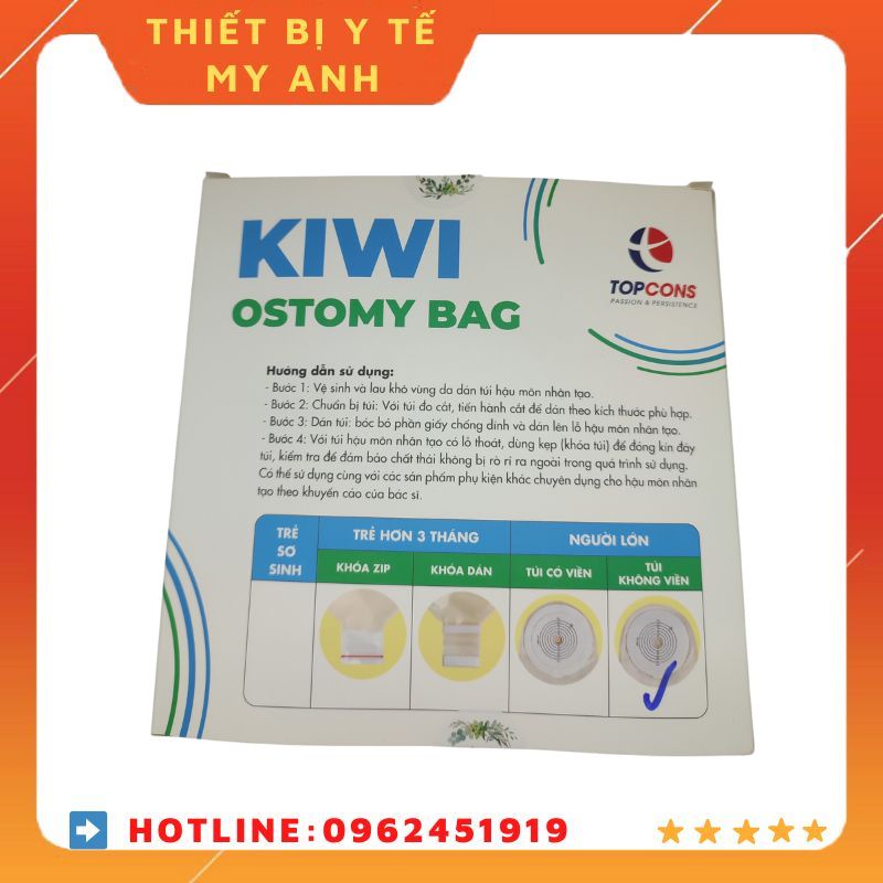 Túi hậu môn nhân tạo KIWI hộp 10 túi