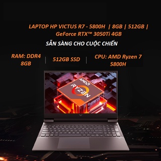 Laptop HP Victus 16-e0168AX 4R0U6PA |R7-5800H | 8GB | 512GB | GeForce RTX™ 3050Ti 4GB