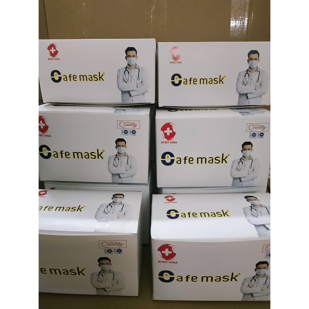 Khẩu Trang Y Tế 4 Lớp MEDICAL FACE MASK Kháng Khuẩn 99%, Hàng Xuất Châu Âu Cao Cấp 1 hộp 50 chiếc