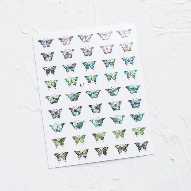 Sticker bướm dán móng trang trí dán móng tay móng chân