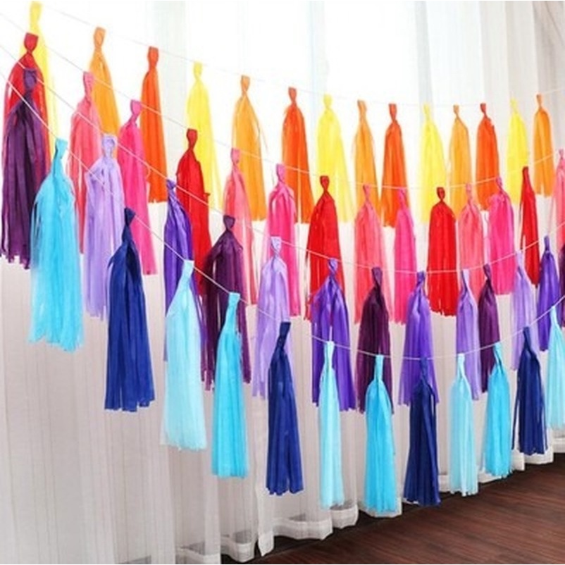 Set 5 Phụ Kiện Tua Rua Giấy Tự Trang Trí Tiệc Cưới