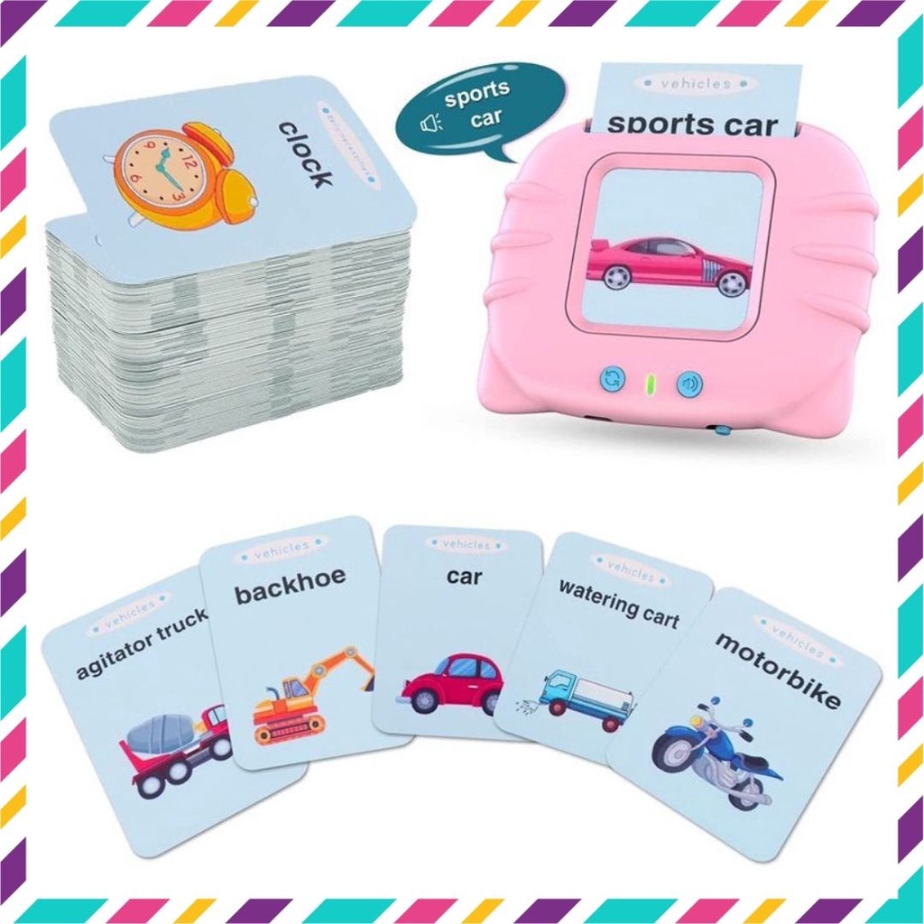 Máy đọc thẻ tiếng anh việt flashcard 112 thẻ 224 từ vựng đồ chơi thông mình cho bé
