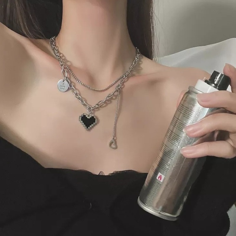 Dây Chuyền Hai Lớp Mặt Hình Trái Tim Phong Cách Cổ Điển Dành Cho Nữ
