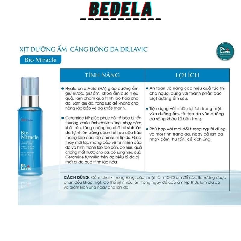 Xịt Khoáng Mặt Cấp Nước Dưỡng Da Dưỡng Ẩm Công Nghệ USA Dr.Lavic Bio Miracle 120ml DR105 BEDELA.VN | BigBuy360 - bigbuy360.vn
