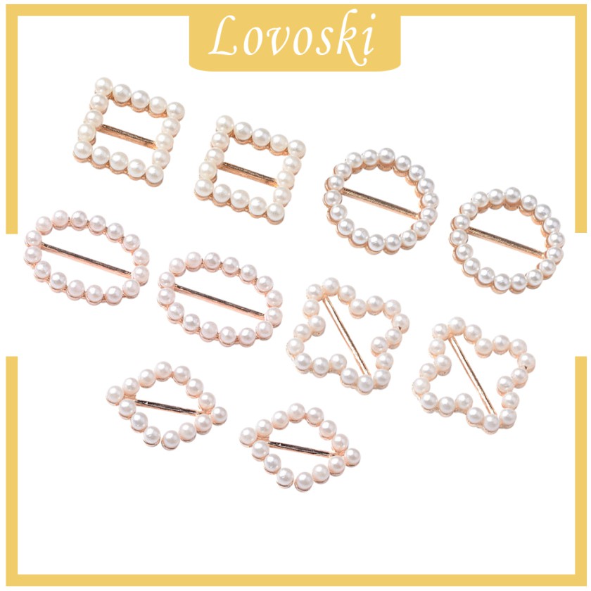 [Lovoski] Bộ 10 Dây Ruy Băng Đính Ngọc Trai Trang Trí Lễ Cưới