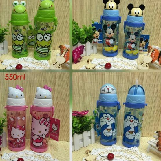 Bình Đựng Nước Uống Hình Nhân Vật Hoạt Hình Doraemon / Hello Kitty / Chuột Mickey Không Bpa