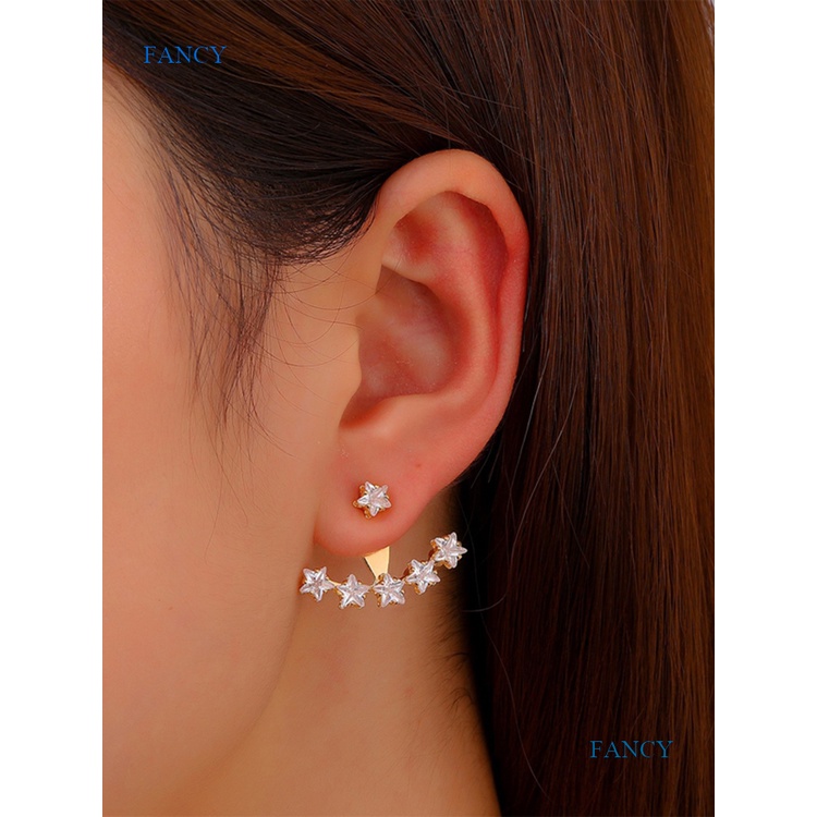 Bông Tai Hình Hoa Nhỏ Đeo Sau Lưng Phong Cách Hàn Quốc