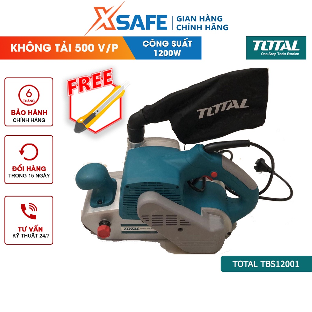 Máy chà nhám băng cầm tay Total TBS12001 Công suất 1200W Tốc độ không tải 500 vòng/ph - Chính hãng