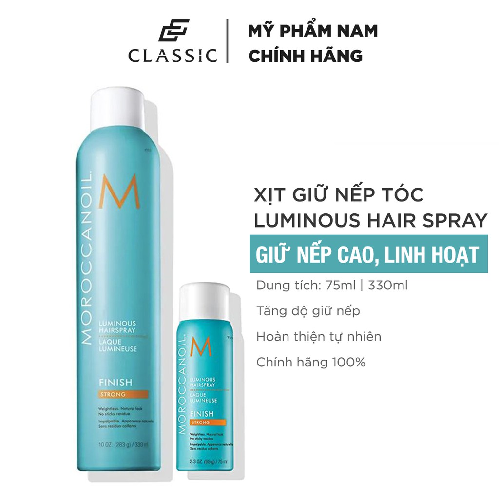 Gôm Xịt Giữ Nếp Moroccanoil Luminous Finish Strong 330ml