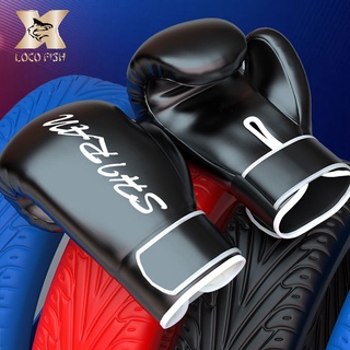 LOCO FISH Găng tay boxing muay Thái chất liệu da PU 8-10oz