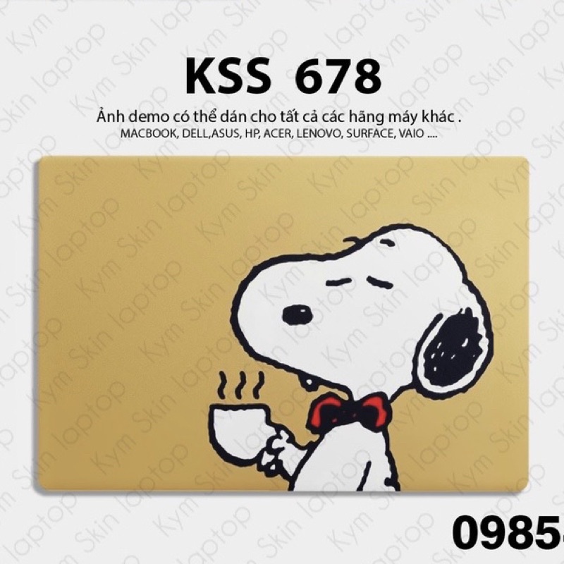 Tấm Dán Skin Laptopp Mẫu Snoopy - Skin Dán Cho Mọi Laptop