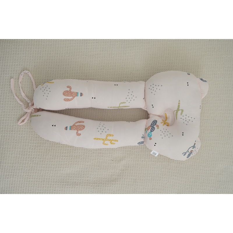 HÀNG CAO CẤP - Gối Ôm Chữ U BABYBEE - Chống Méo Đầu, Giật Mình Chất vải sợi tre Muslin Tree Siêu Mềm Mát Cho Bé