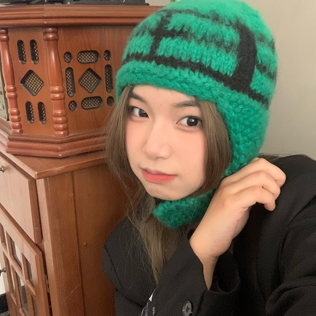 Mũ Len Dệt Kim Mềm Mại Màu Hồng fufu y2 Phong Cách Hip-Hop Châu Á Dễ Thương Phù Hợp Cho Bạn Trai