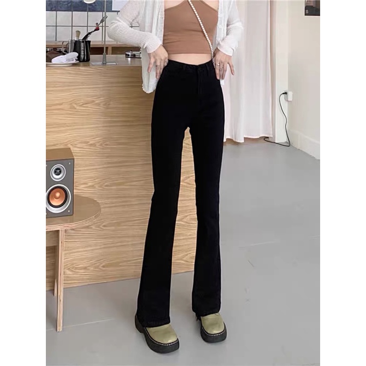 𝗺𝗶𝗲 𝘀𝘁𝘂𝗱𝗶𝗼 - HÀNG CÓ SẴN Quần ống loe nhẹ ôm người co dãn J0188