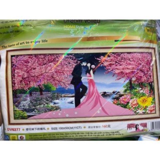 Tranh thêu Chữ thập Phu thuê viên mãn Dream valley mẫu mới DV6377 chưa thêu