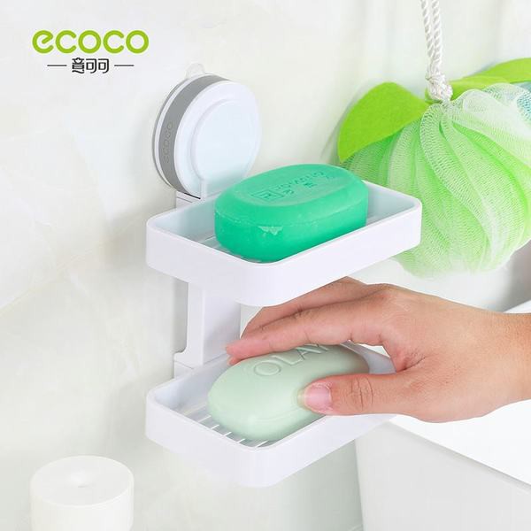 [KHUYẾN MÃI SỐC] Kệ nhà tắm 2 tầng Ecoco có rãnh thoát nước hút chân không chịu lực, dễ lắp đặt và sử dụng