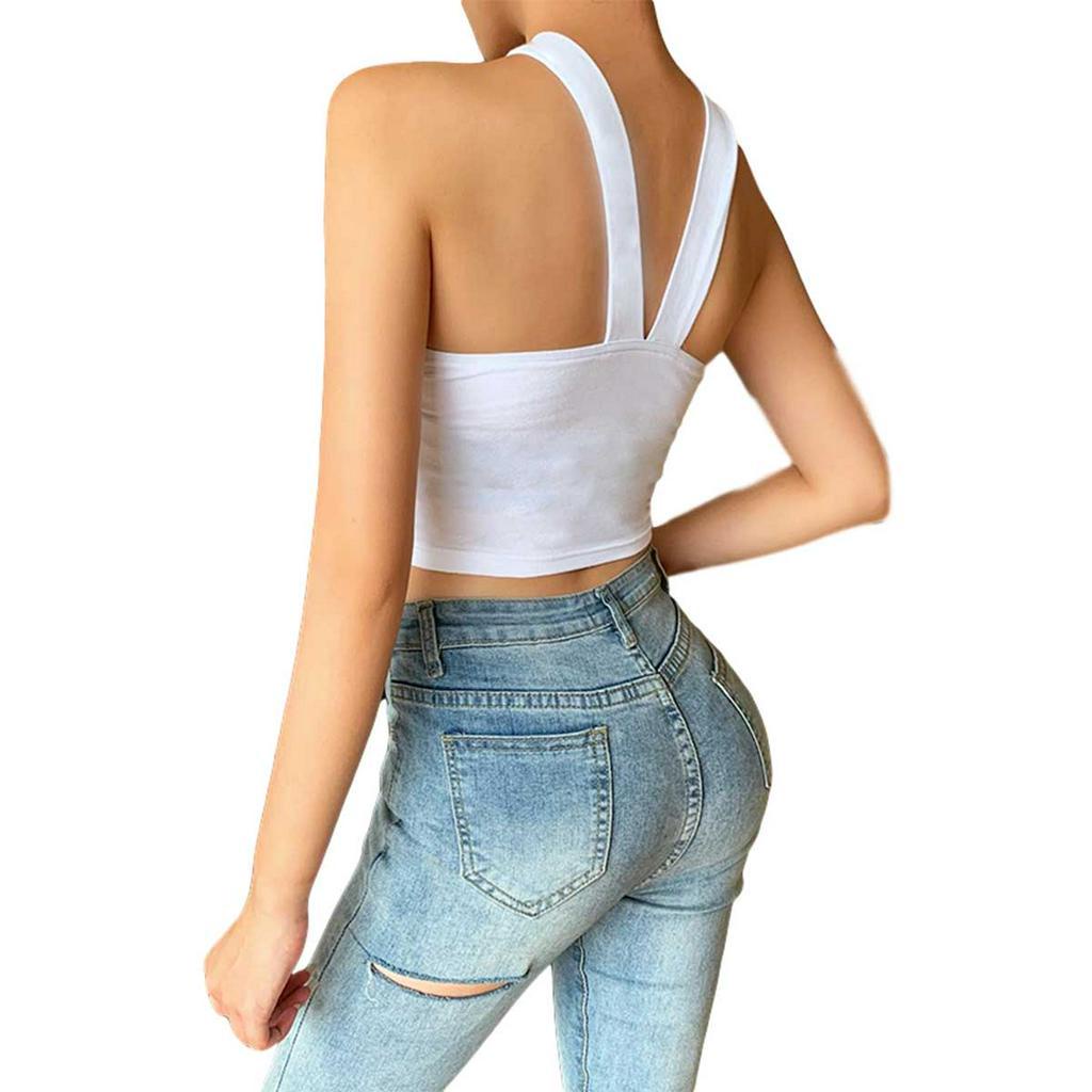Áo Croptop Dây Đan Chéo Màu Trơn Gợi Cảm Dành Cho Nữ