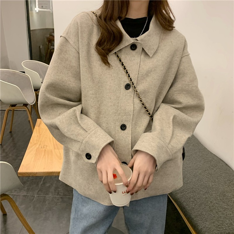 Áo khoác len nữ kiểu dáng suông màu sắc nhẹ nhàng thiết kế giản đơn mẫu áo cực HOT thu đông 2020 [ ORDER 10day ].