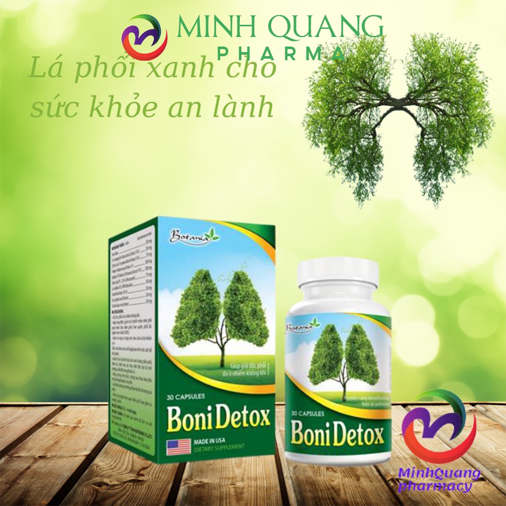 Viên uống BONIDETOX hỗ trợ giải độc phổi và giảm nguy cơ ung thư phổi hộp 30 viên