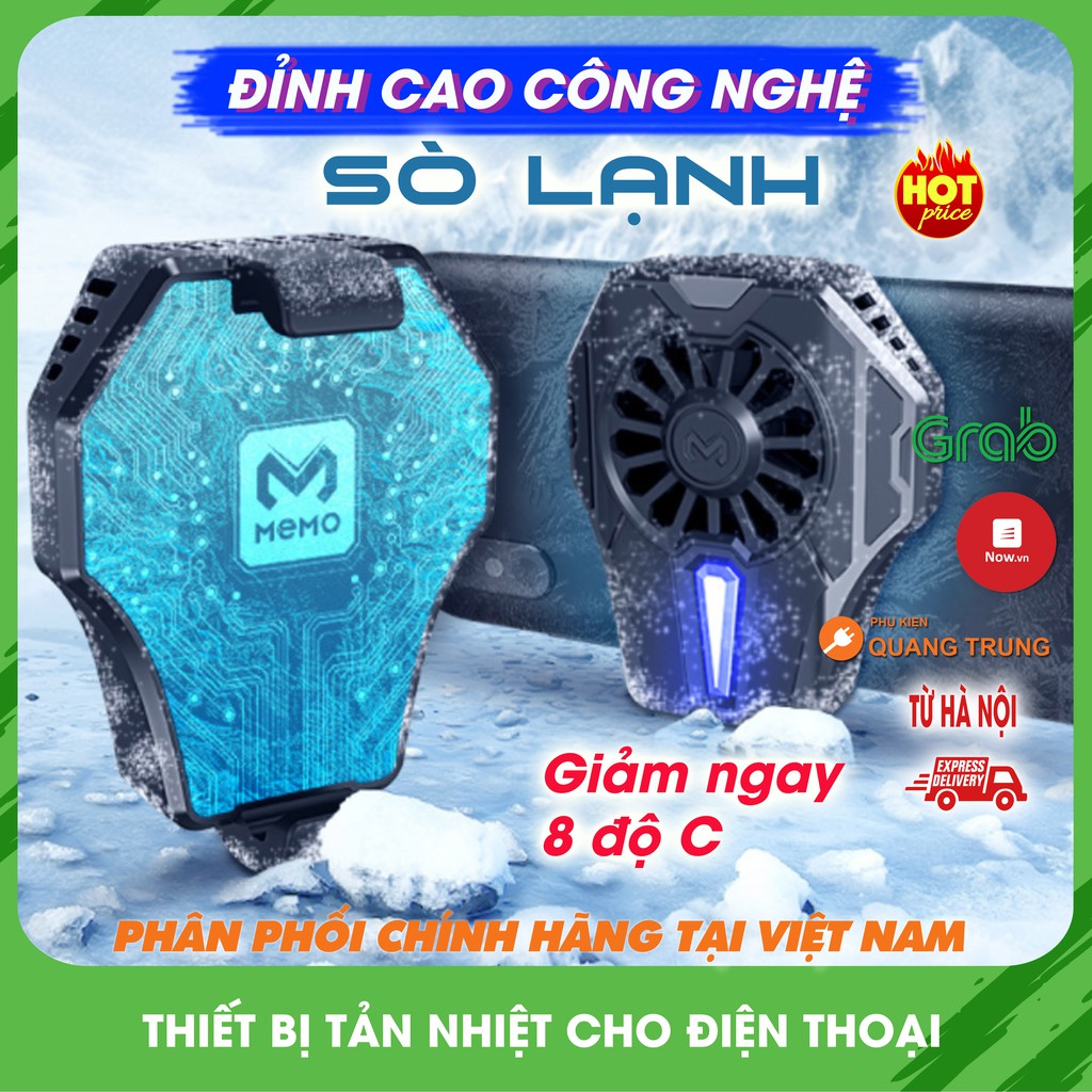 Quạt tản nhiệt cho điện thoại Memo game, công nghệ sò lạnh cao cấp DL01